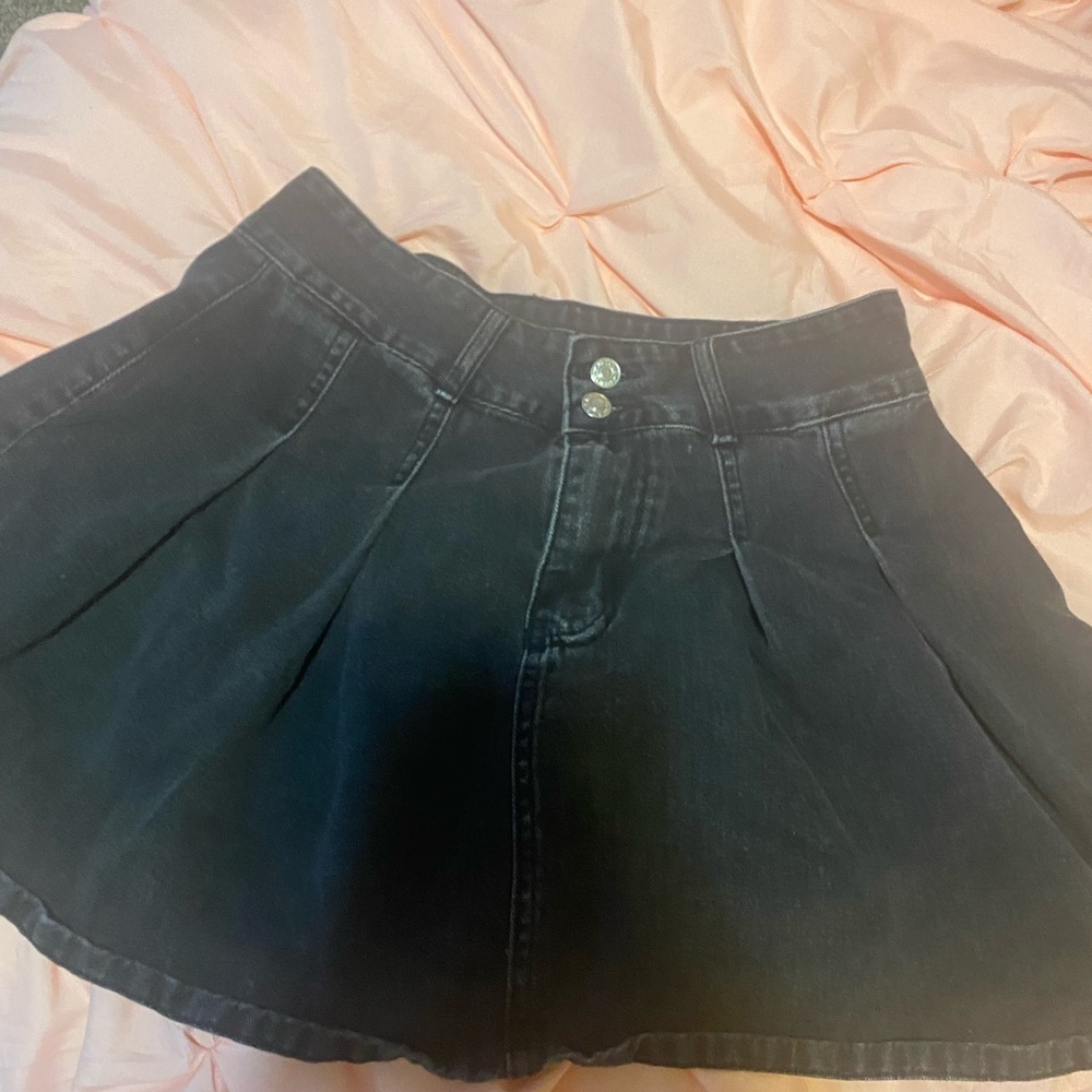 Classic Black Denim Skirt